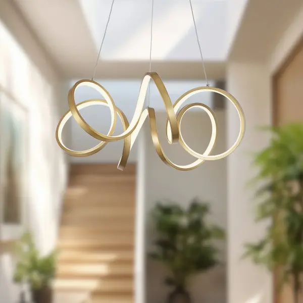 Sculptural Modern Chandelier with Continuous LED Design - Image 3