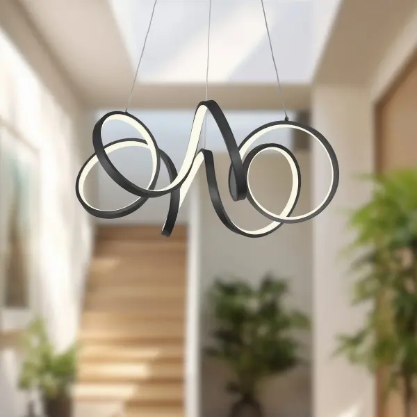 Sculptural Modern Chandelier with Continuous LED Design - Image 5