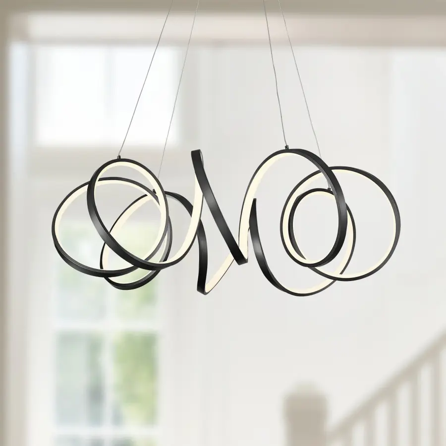 Sculptural Modern Chandelier with Continuous Helical Design - Image 4
