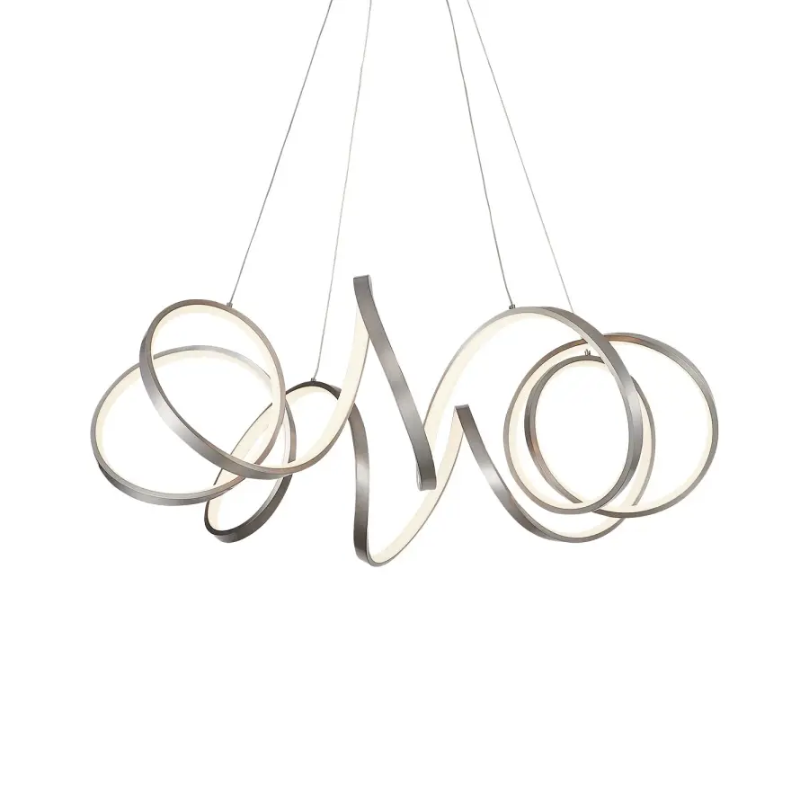 Sculptural Modern Chandelier with Continuous Helical Design - Image 5