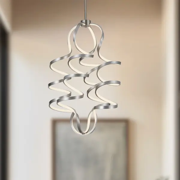 Sculptural LED Ring Chandelier with Continuous Helical Design - Image 4