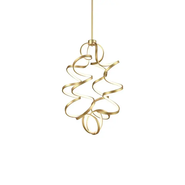Sculptural LED Ring Chandelier with Continuous Helical Design - Image 5