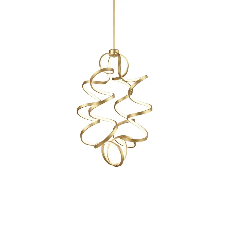 Sculptural LED Ring Chandelier with Continuous Helical Design - Image 5
