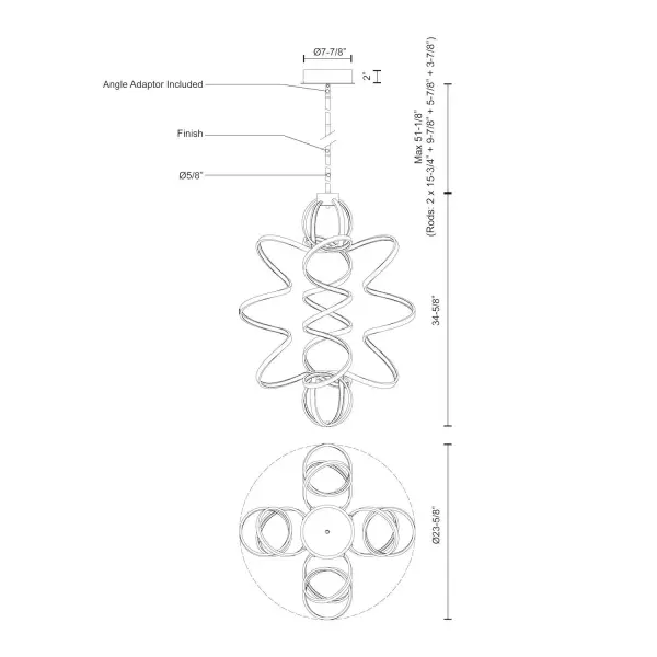Sculptural LED Ring Chandelier with Continuous Helical Design - Image 7