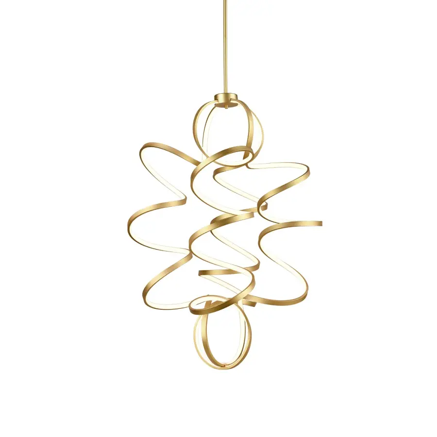 Sculptural Modern Chandelier with Continuous Helical Design - Image 1