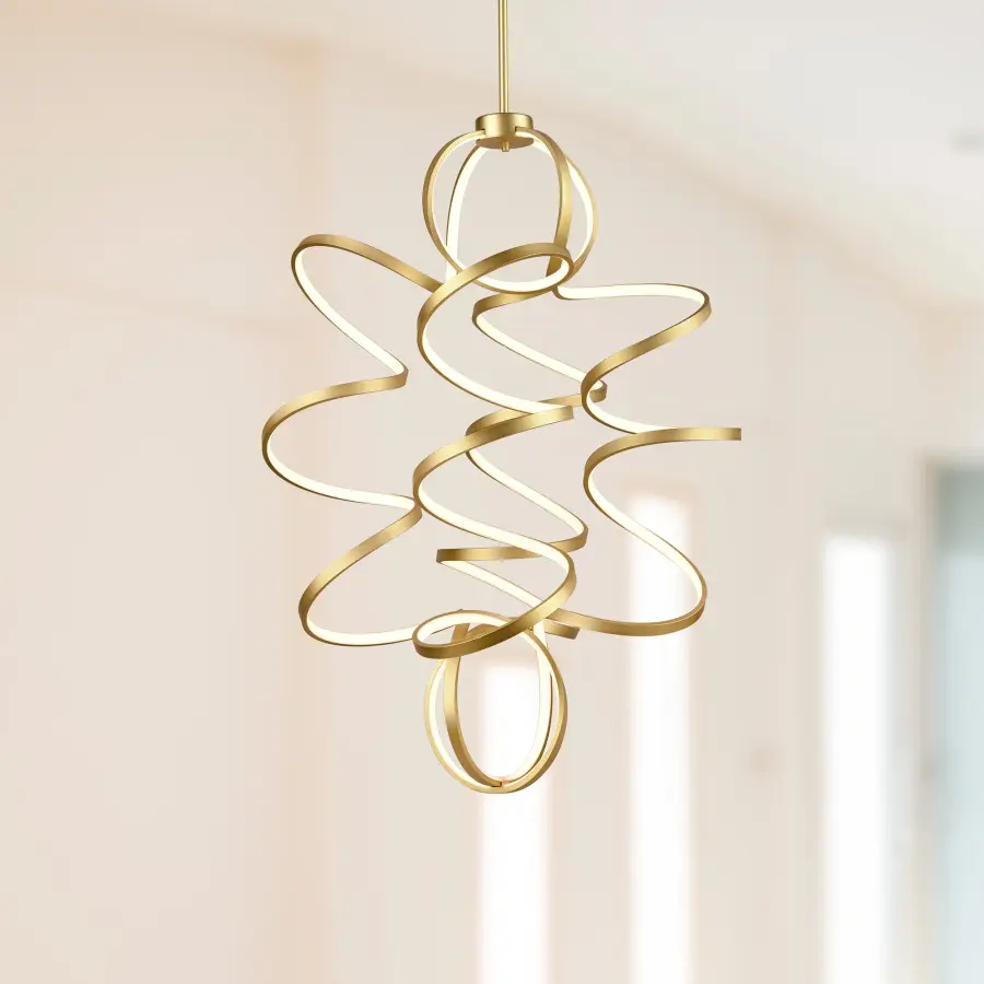 Sculptural Modern Chandelier with Continuous Helical Design - Image 4