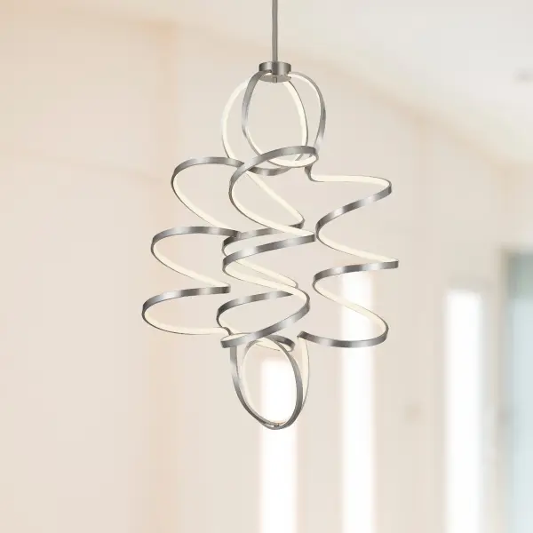 Sculptural Modern Chandelier with Continuous Helical Design - Image 5