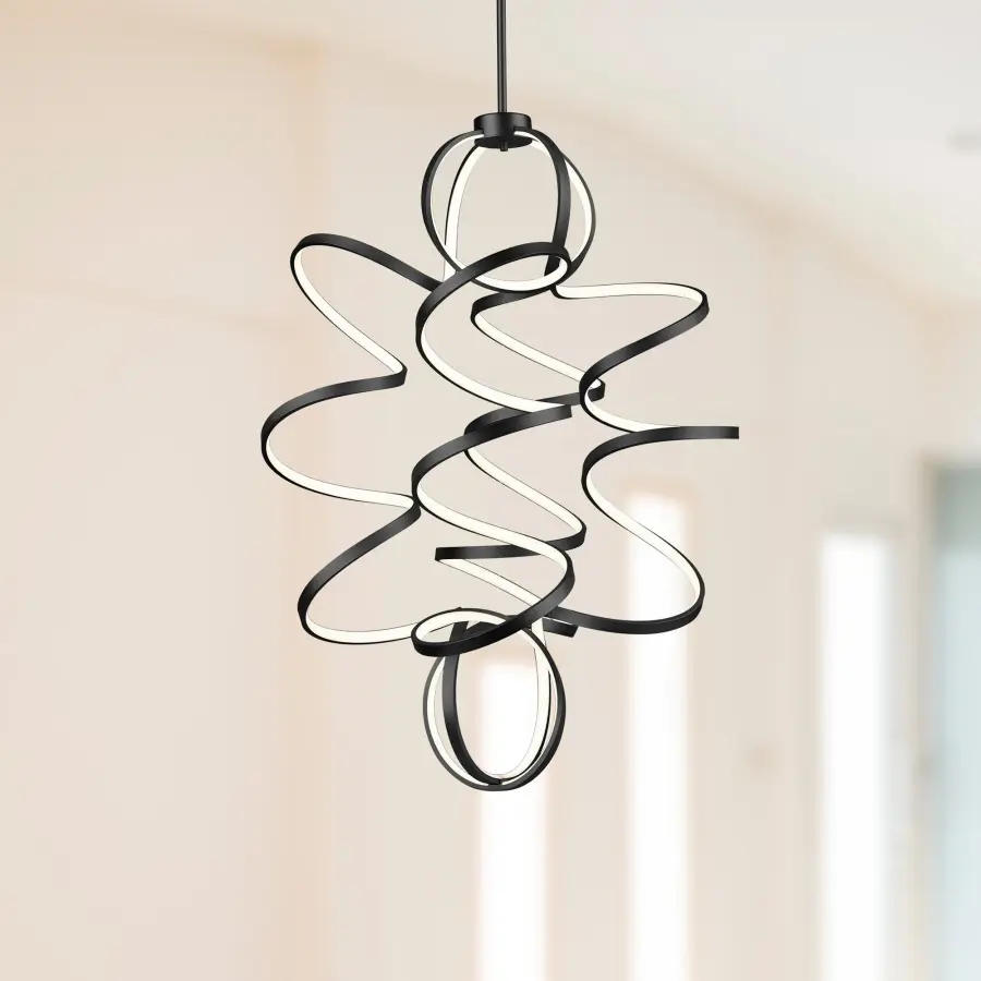 Sculptural Modern Chandelier with Continuous Helical Design - Image 6