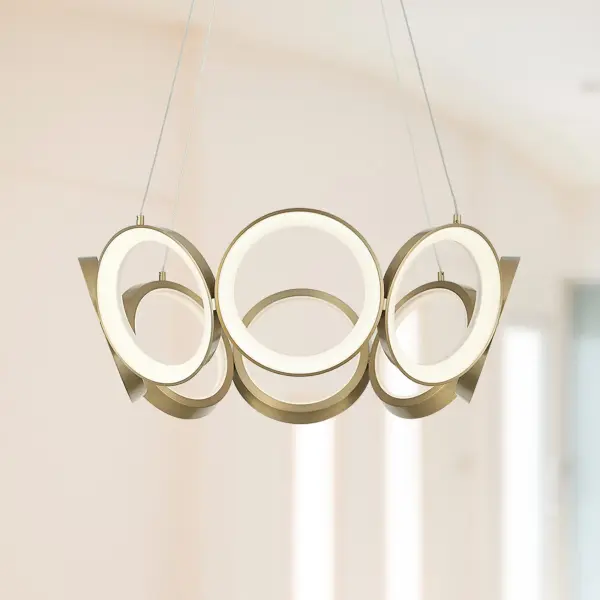 Sculptural Modern Chandelier with Integrated LED Technology - Image 2
