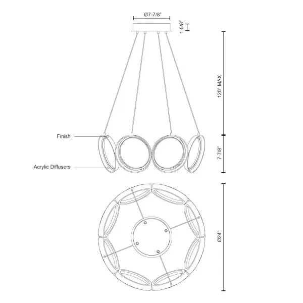 Sculptural Modern Chandelier with Integrated LED Technology - Image 9