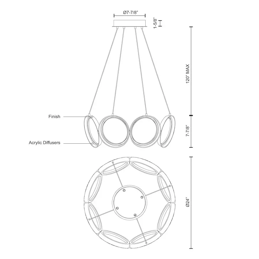 Sculptural Modern Chandelier with Integrated LED Technology - Image 9