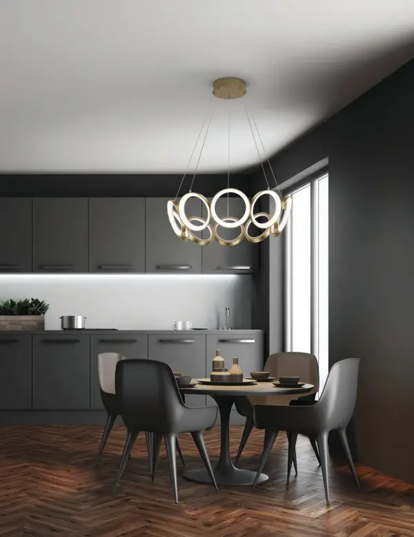 Modern Sculptural Chandelier with Integrated LED Technology - Image 3