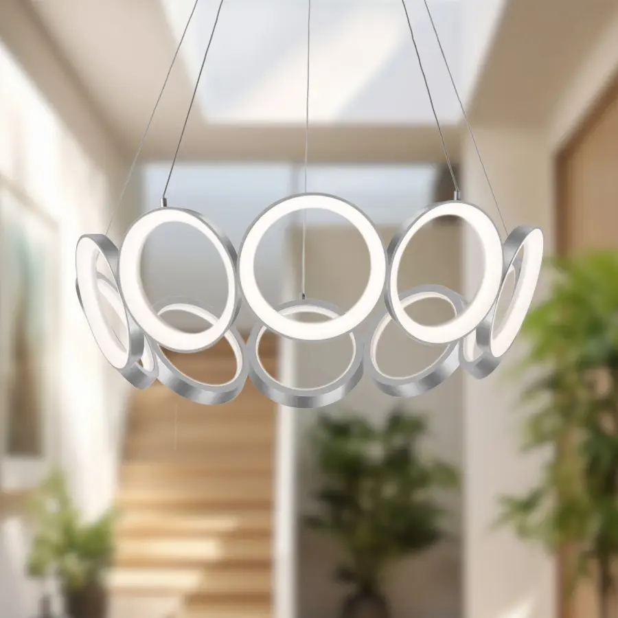 Modern Sculptural Chandelier with Integrated LED Technology - Image 4