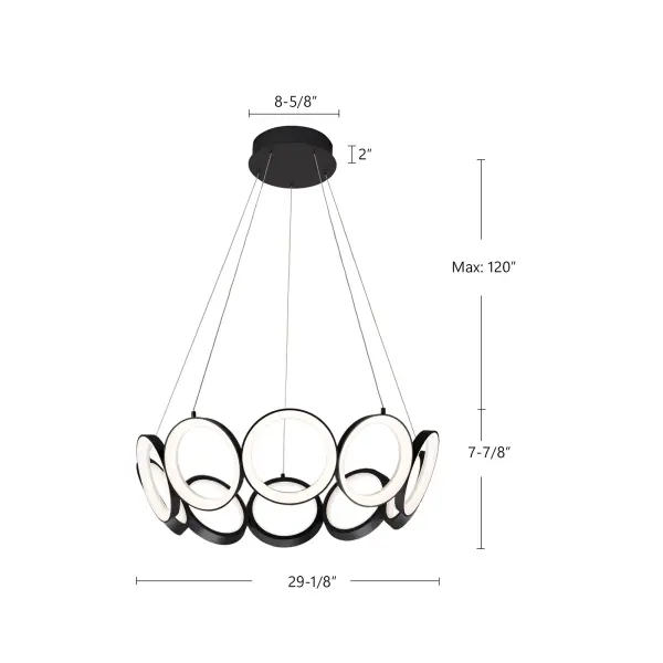 Modern Sculptural Chandelier with Integrated LED Technology - Image 9