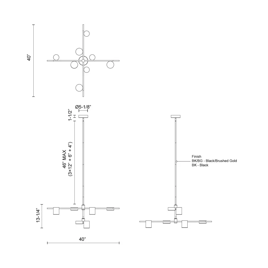 Jayden 40-Inch Modern Chandelier - Image 12