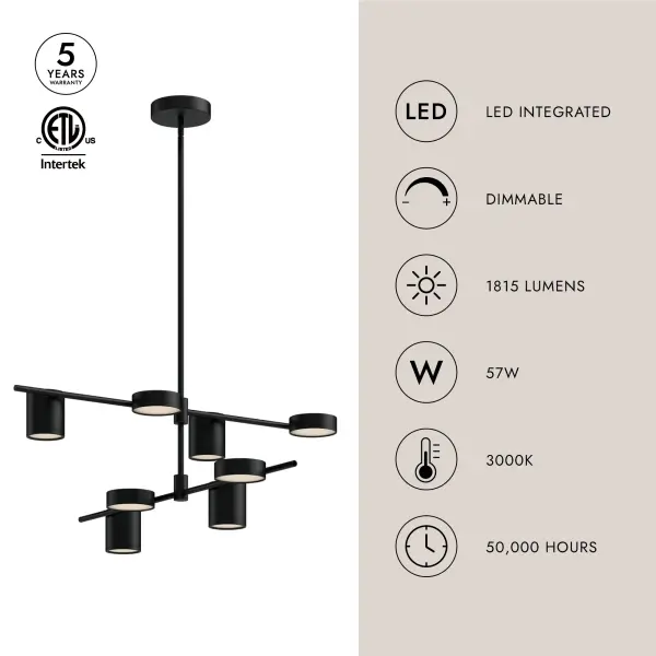 Jayden 40-Inch Modern Chandelier - Image 13