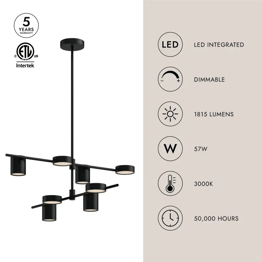 Jayden 40-Inch Modern Chandelier - Image 13