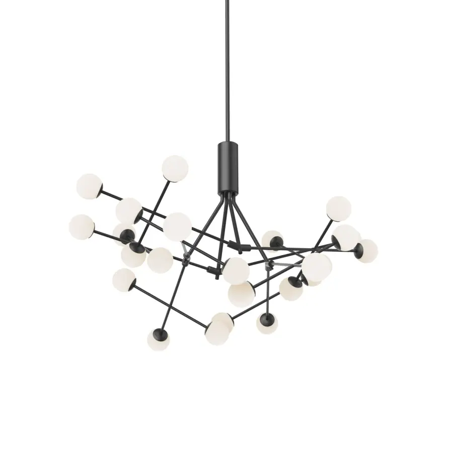 Striking Geometric Statement Piece with Adjustable Opal Globes - Image 1