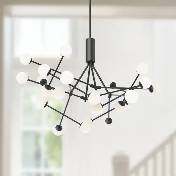 Striking Geometric Statement Piece with Adjustable Opal Globes - Image 5