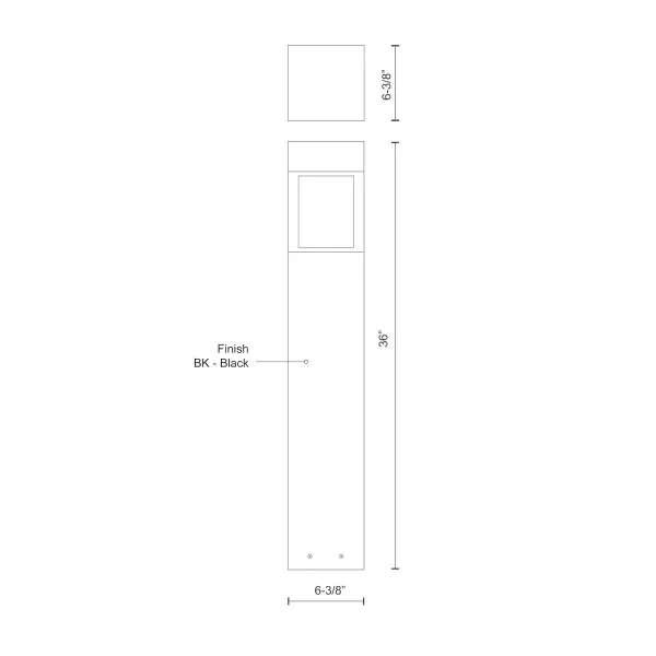 Sonoma 36" Exterior Bollard in Matte Black - Image 3