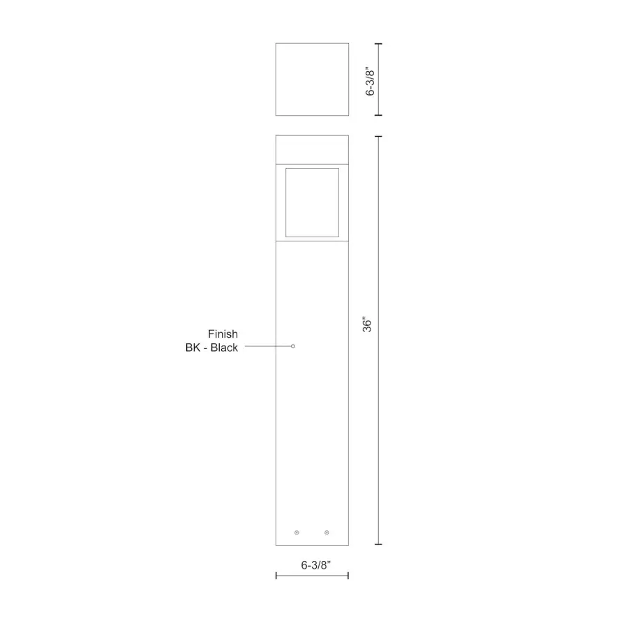 Sonoma 36" Exterior Bollard in Matte Black - Image 3