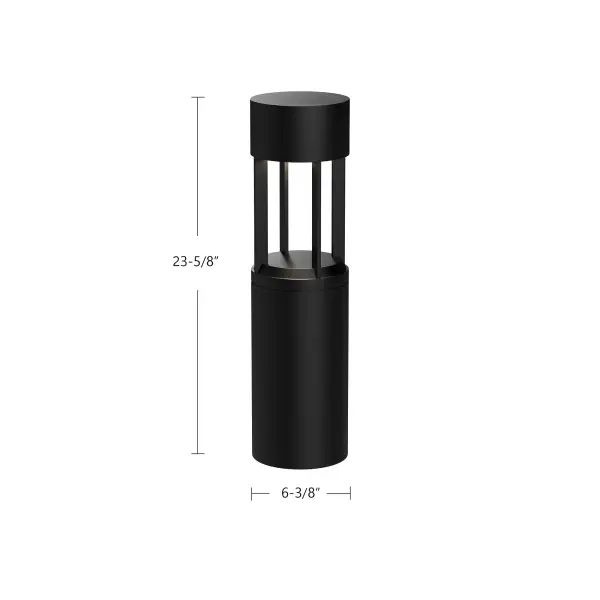 The Novato 24-inch bollard combines contemporary design with high-power LED technology to deliver effective walkway lighting. Its die-cast aluminum construction and powder-coated finish ensure durability in outdoor conditions. - alternate view
