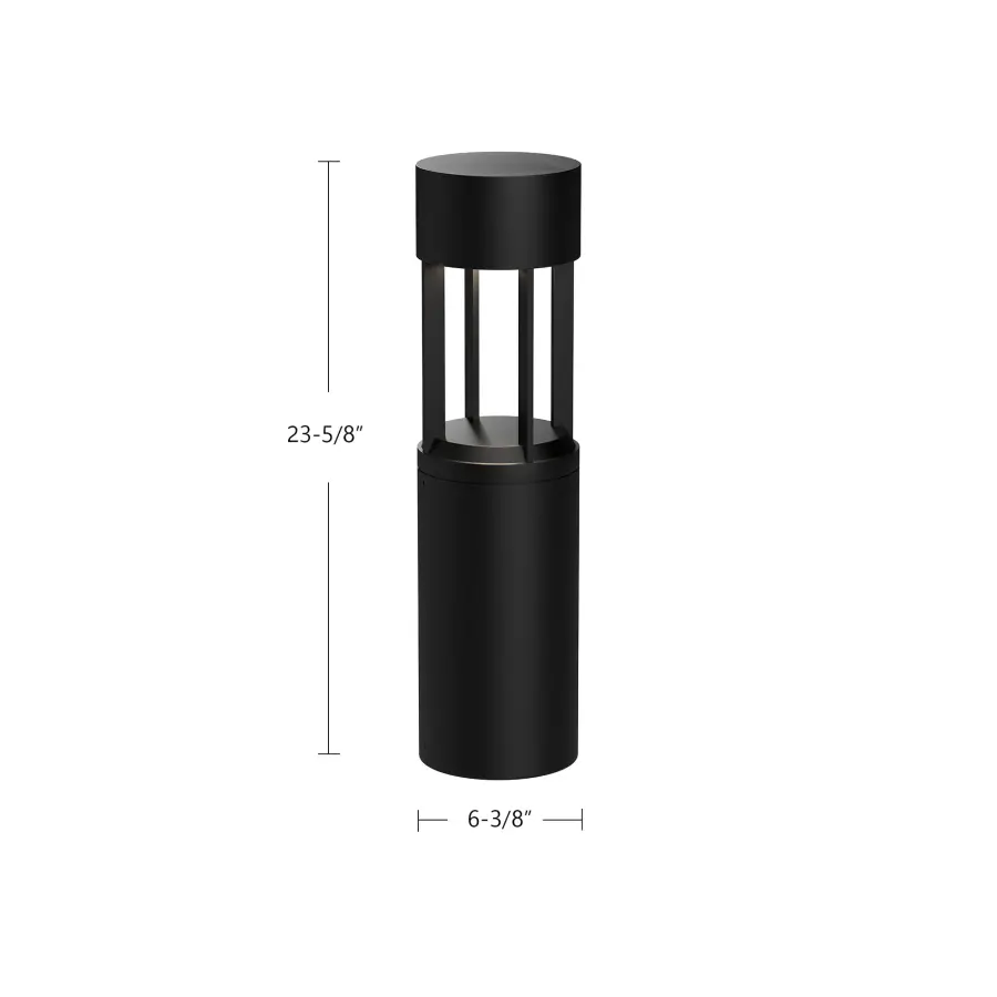 Novato 24" Exterior LED Bollard in Matte Black - Image 2