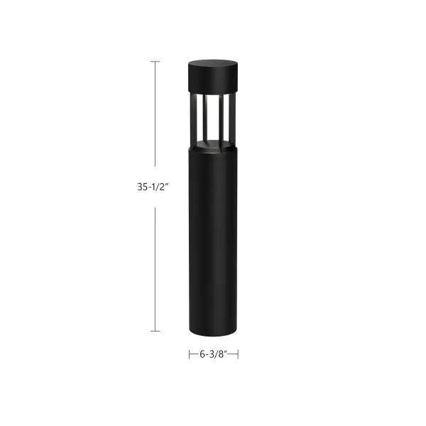 Novato 36" Exterior Bollard in Matte Black - Image 3