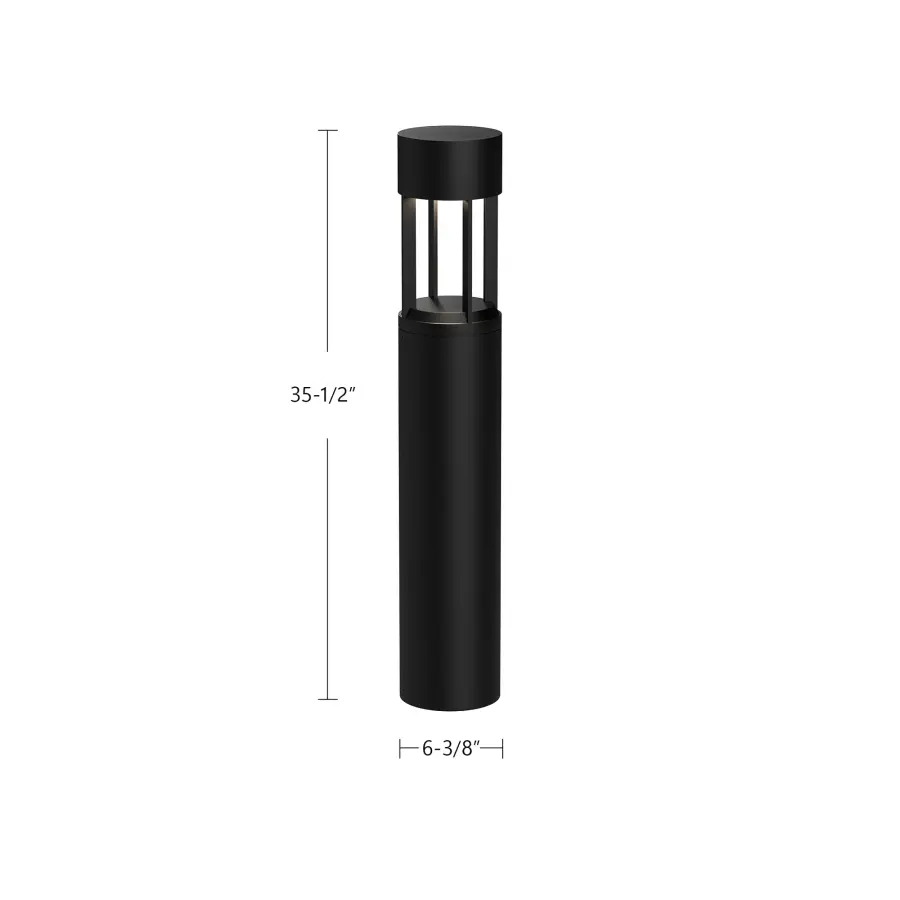 Novato 36" Exterior Bollard in Matte Black - Image 3