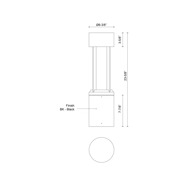 Knox 24" Exterior Bollard in Matte Black - Image 5