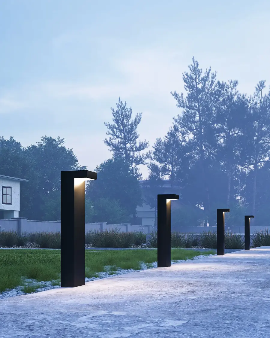 Evans 24-Inch Exterior Bollard in Matte Black - Image 2