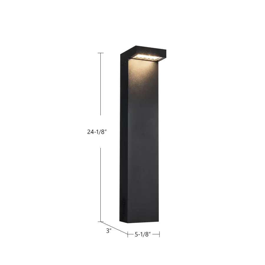 Evans 24-Inch Exterior Bollard in Matte Black - Image 7
