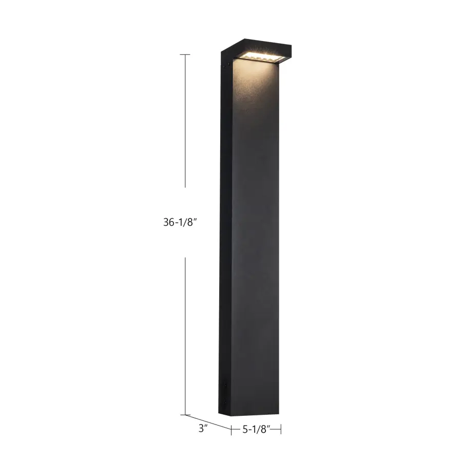 Evans 36-Inch Exterior Bollard in Matte Black - Image 6