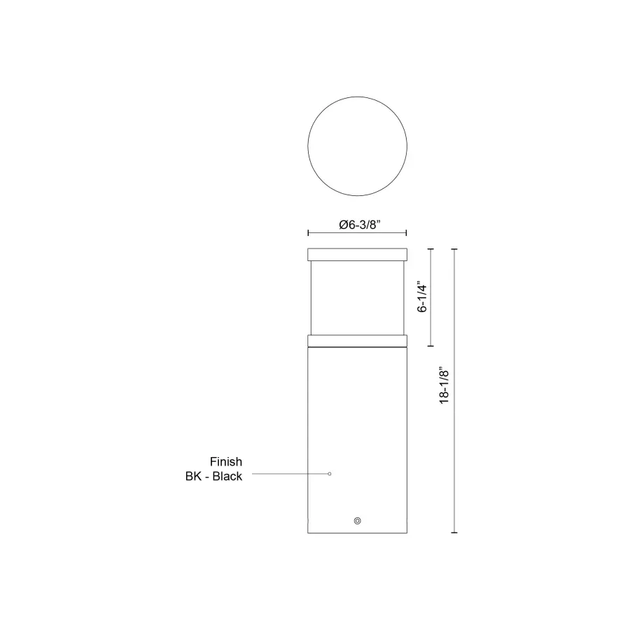 Chadworth 18" Exterior Bollard in Matte Black - Image 5