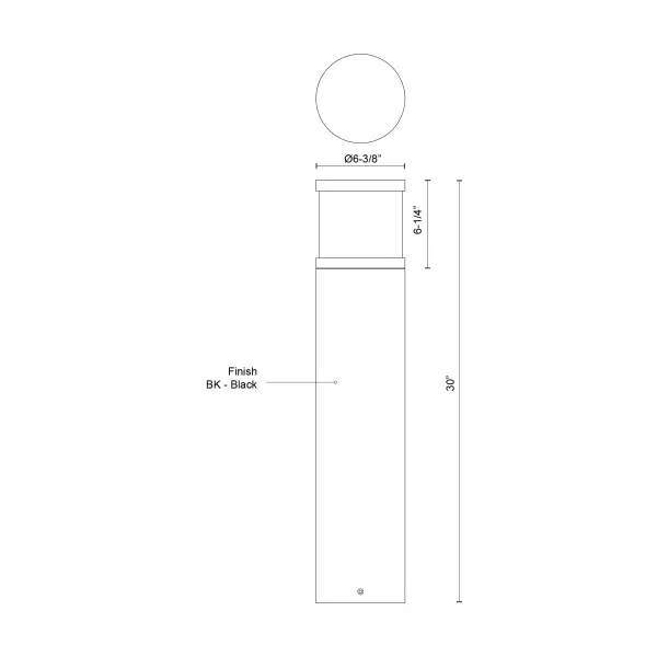 Chadworth 30" Exterior Bollard in Matte Black - Image 5