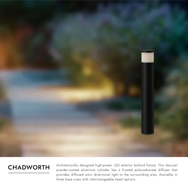 Chadworth 40" Exterior Bollard in Matte Black - Image 3