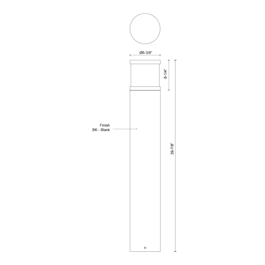 Chadworth 40" Exterior Bollard in Matte Black - Image 5