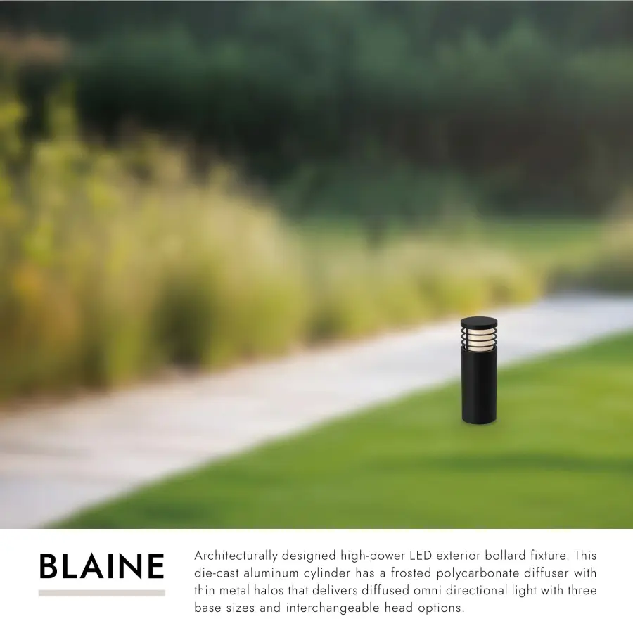 Blaine 18" Exterior Bollard in Matte Black - Image 2