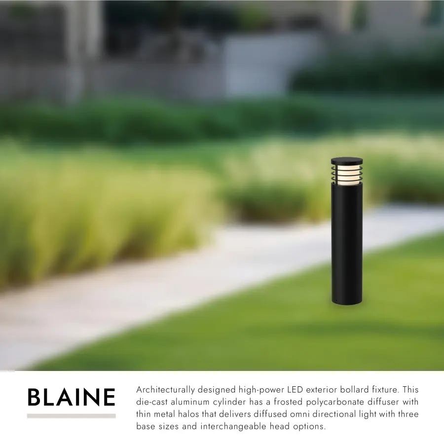 Blaine 29" Exterior Bollard in Matte Black - Image 2