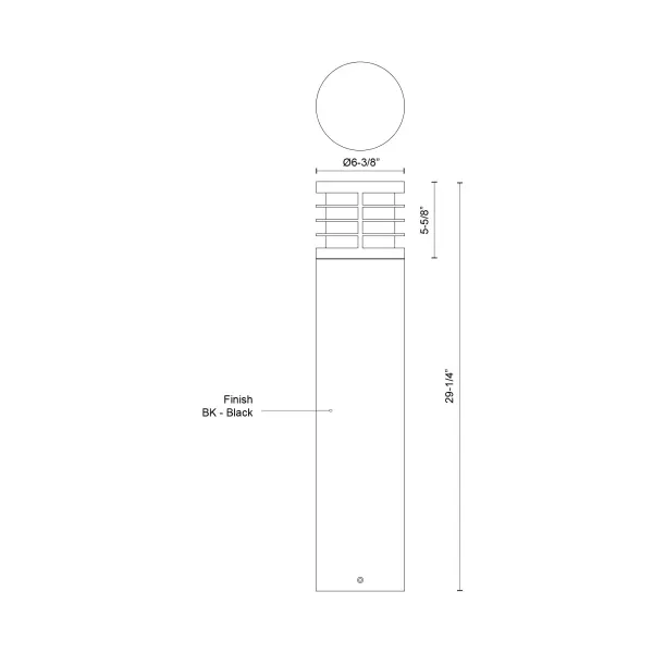Blaine 29" Exterior Bollard in Matte Black - Image 5