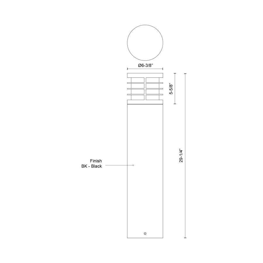 Blaine 29" Exterior Bollard in Matte Black - Image 5