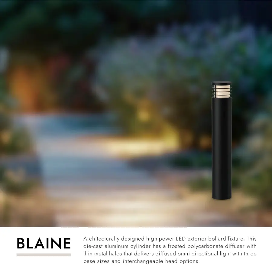 Blaine 37" Exterior Bollard in Matte Black - Image 2