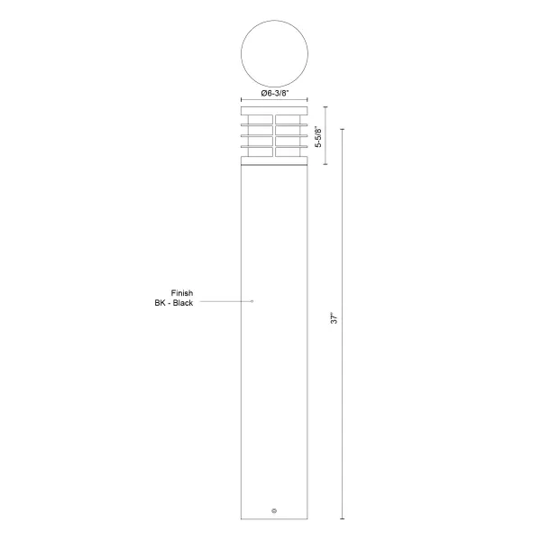 Blaine 37" Exterior Bollard in Matte Black - Image 5