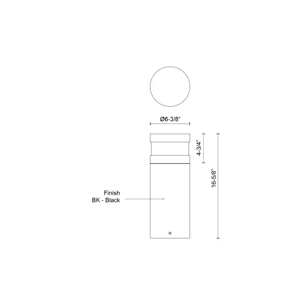 Windermere 16" Exterior Bollard in Matte Black - Image 5