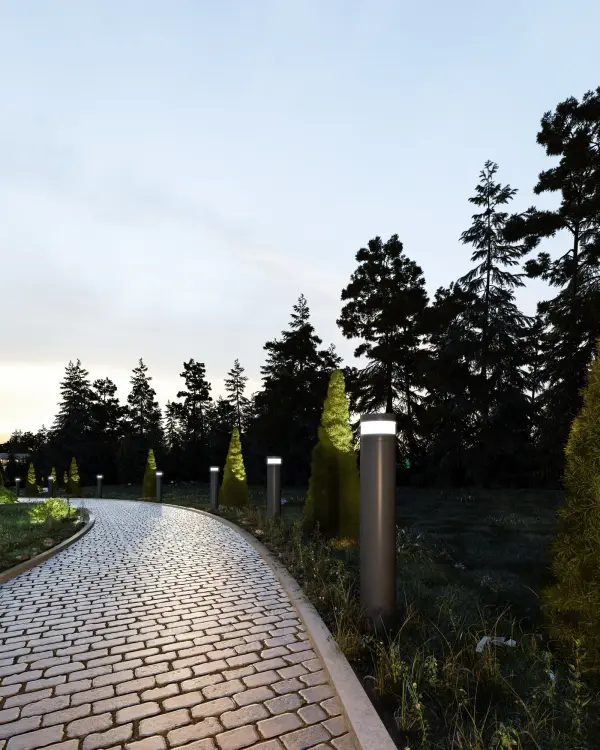 Windermere 38" Exterior Bollard in Matte Black - Image 2