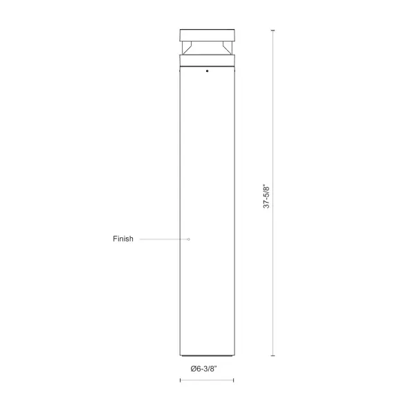 Windermere 38" Exterior Bollard in Matte Black - Image 3