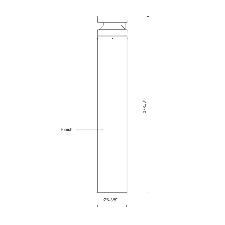 Windermere 38" Exterior Bollard in Matte Black - Image 3