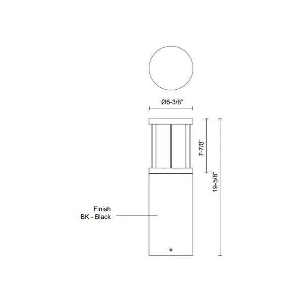 Alden 20" Exterior Bollard in Matte Black - Image 5