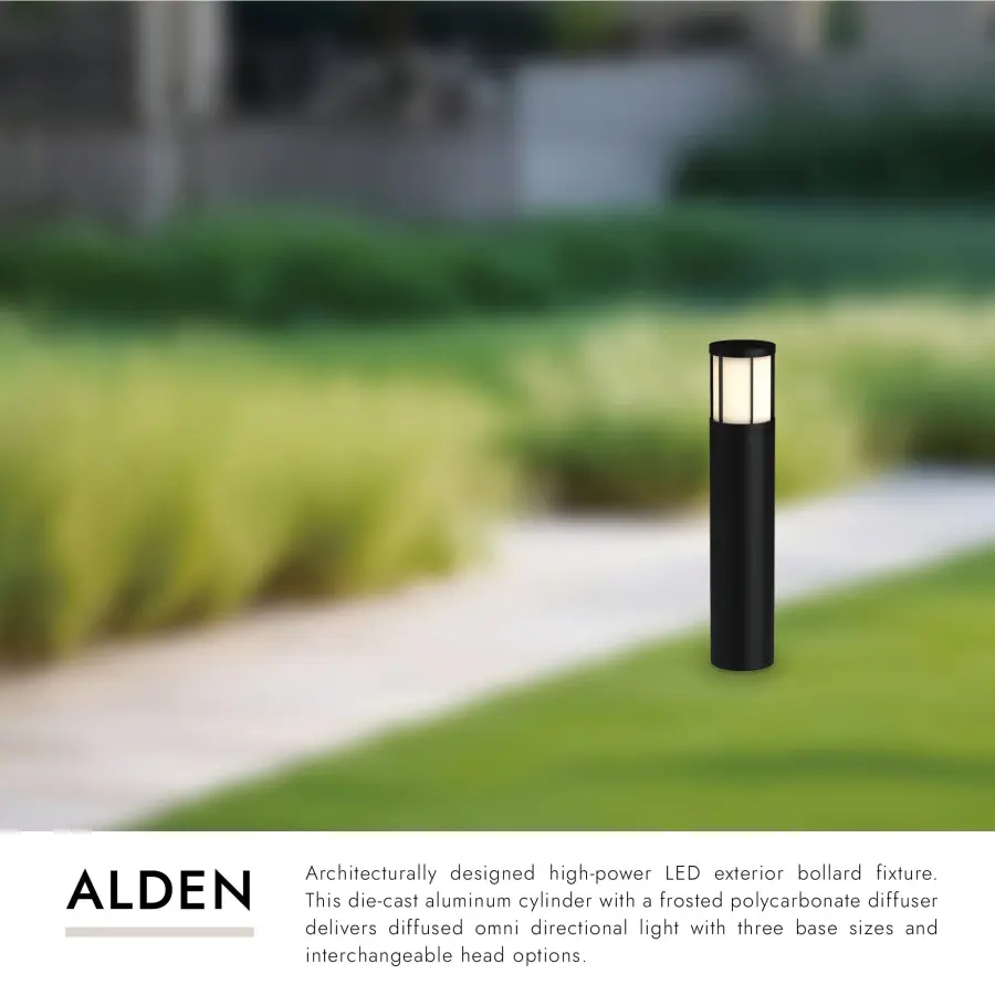 Alden 31-Inch Exterior Bollard in Matte Black - Image 3