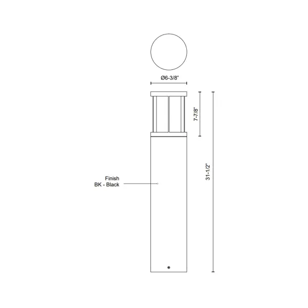 Alden 31-Inch Exterior Bollard in Matte Black - Image 5